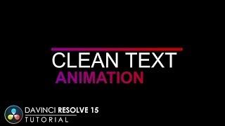 Clean Text Animation in DaVinci Resolve 15 | DaVinci Resolve 15 Tutorial