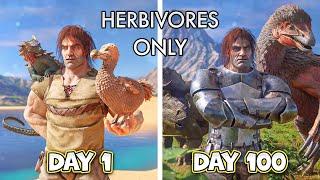 I SURVIVED 100 DAYS HARDCORE ARK WITH HERBIVORES ONLY!