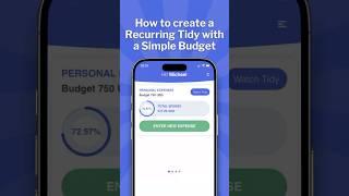 How to create a Recurring Tidy with a Simple Budget | Tidy Money