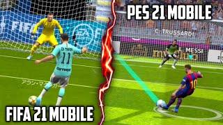 FIFA 21 MOBILE VS PES 21 MOBILE | GAMEPLAY COMPARISON #PESVSFIFA