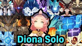 Diona SOLO vs every replayable Boss(no damage taken)