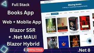 Full stack Books App Web and Mobile App using  Blazor SSR and .Net MAUI Blazor Hybrid - .Net 8 Abhay