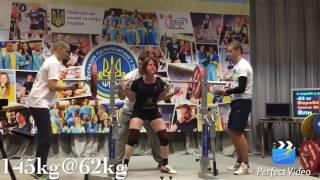 National Ukrainian powerlifting cup 2016. Vorobiova Ira, 1place! Weight class-63kg. 400kg in total.