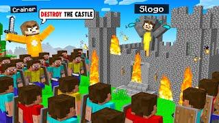 I Made 100 Fans ATTACK Slogo’s Minecraft Castle! (Cherry Island)