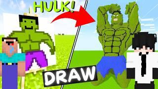 NOOB vs PRO: DRAWING BUILD CHALLENGE @DefusedDevil