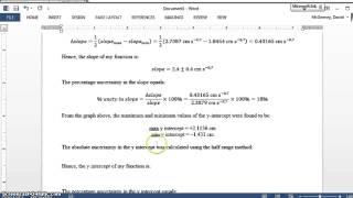 Calculating Slope Uncertainty IB Physics