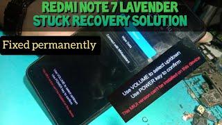 Redmi Note 7 Lavender Stuck Recovery | This MIUI version can't be installed on this device