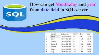 How can get Month, day and year from date field in SQL server