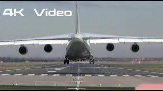 Antonov An124 cargo plane Ruslan smooth landing 4K Video Антонов Ан124 посадка