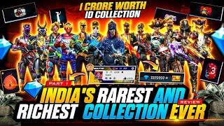 INDIA,S NO.1 RICHEST ACCOUNT  MOST EXPENSIVE FREE FIRE ID WITH 2 LAKH DIMONDS FREE FIRE (PART - 1)