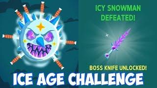 Knife Hit Gameplay | Ice Age Challenge (31 - 40) | Icy Snowman