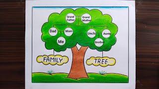 Family Tree / How to Make Family Tree Easy Step / Family Tree Project Ideas / Family Tree Drawing