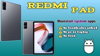 Uninstall system apps on Redmi Pad HyperOs || 2024 || Hr tubez 