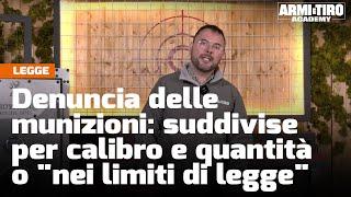 Denuncia delle munizioni: suddivise per calibro e quantità o "nei limiti di legge"?