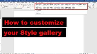 Customize your Style Gallery in Microsoft Word