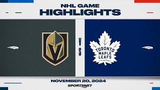 NHL Highlights | Maple Leafs vs. Golden Knights - November 20th, 2024