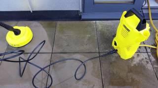 Patio cleaning with Karcher k2 compact pressure washer