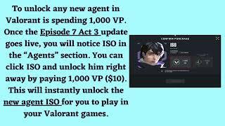 How to Unlock New Agent ISO in Valorant