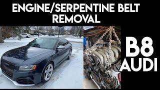 Part 2 - Audi S5| Complete Engine Removal/Serpentine Belt Replacement