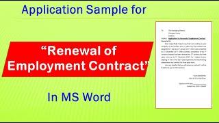 How to write an application for Renewal of Employment Contract | Job Extension Request Letter