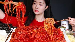 ASMR SPICY STIR-FRIED OCTOPUS OCTOPUS BIBIMBAP & NOODLES MUKBANG EATING SHOW