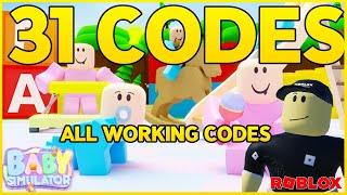 31 CODES ALL WORKING CODES for BABY SIMULATOR Roblox 2024  Codes for Roblox TV