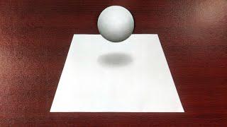 Easy 3D Drawing illusion for Beginners in 2 Minute - 3D Floating Ball Drawing