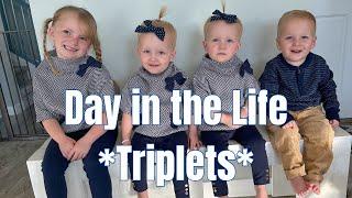 Day in the Life with Triplet 1 year olds & a 5 year old!