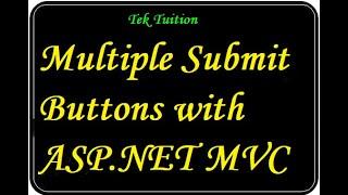 Multiple Submit Buttons with ASP.NET MVC