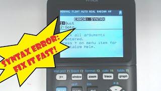 Error Syntax  Fix this on TI-84 Graphing Caculator