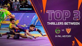 Patna Pirates vs Dabang Delhi K.C. | Top 3 thrillers | Pro Kabaddi League