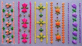 Hand Embroidery||Hand Embroidery Borderline Design||Border Design Embroidery||Beaded Embroidery-228