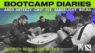 Dota 2 Bootcamp Diaries Ep 01 with Abed, Arteezy, Cr1t, Fly, SabeRLighT, BuLba | Shopify Rebellion