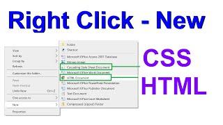 How To Add HTML & CSS Documents To the Right Click - New Context Menu