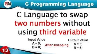 C language to swapping between two numbers without using third variable