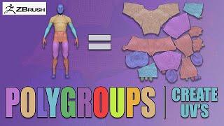 Create UVs with Polygroups in Zbrush