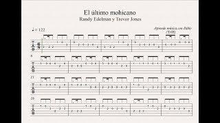 EL ÚLTIMO MOHICANO:  TAB (guitarra...) (tablatura con playback)