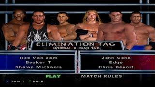 WWE SmackDown! HCTP- RVD,BookerT,ShawnMichaels VS JohnCena,Edge,ChrisBenoit (ELIMINATION TAG)