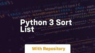 python 3 sort list