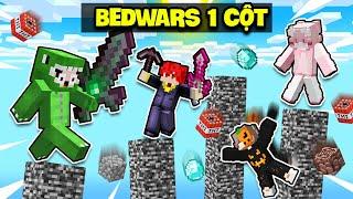 KHANGG TROLL NOOB TEAM BẰNG VŨ KHÍ HACKER TRONG BEDWARS CHẾ ĐỘ 1 CỘT *MINECRAFT 1 CỘT BEDROCK