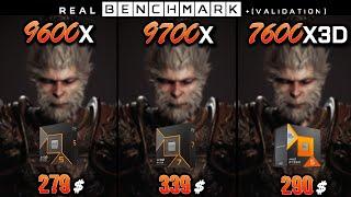 Ryzen 5 9600X vs 7 9700X vs 5 7600X3D / Test in 10 Games / 1080p / RTX 4090