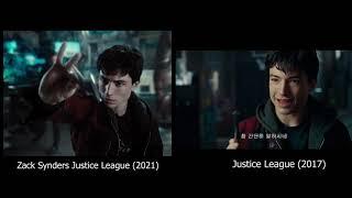 Justice League 2021 vs 2017   Batman Recruits Flash Comparison   Zack Synder vs Joss Whedon Cut