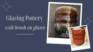 Brush Glazing Pottery // Amaco Glaze Combos // Glazing Pottery for Functional Use