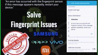 Samsung Fingerprint Error | Android Fingerprint Error | Fingerprint Sensor Not Working |  Solved