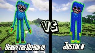 Huggy wuggy (BENDY THE DEMON 18) Vs Huggy wuggy (JUSTIN N) "Epic Fight Battle" 