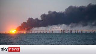 Crimea bridge partially destroyed in explosion