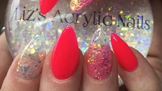 Acrylic Nails | Pink Flamingo | Magic Glitter