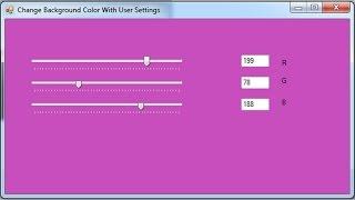 Part - 2 Change Windows Form Background Color at Run Time(Saving user settings Trackbar)