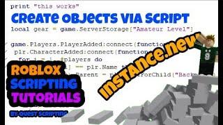 Roblox Studio Beginner Scripting Tutorial #4 - Instance.new (Create Objects Using A Script)