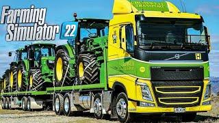 Oversize load in a small map 4 John Deere tractors Delivery | Farming Simulator 22